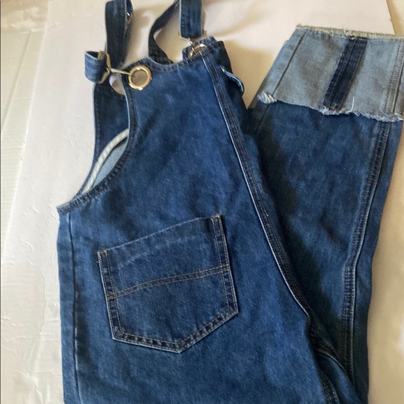 Elf Sack Women's Blue Denim Overalls - Picture 1 of 9